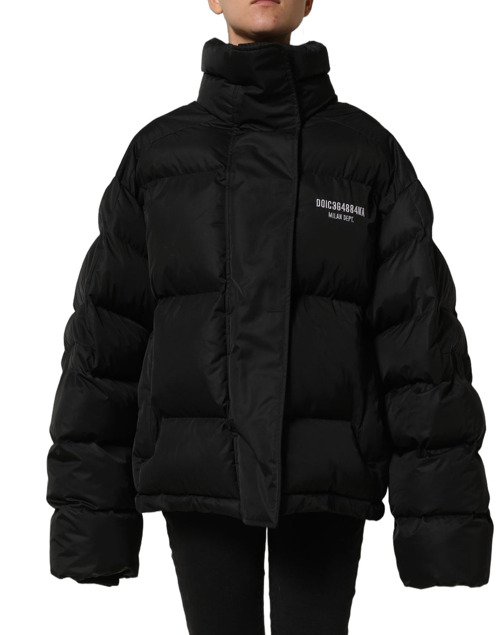 Dolce & Gabbana Black DGVIB3 Embroidered Padded Puffer Jacket