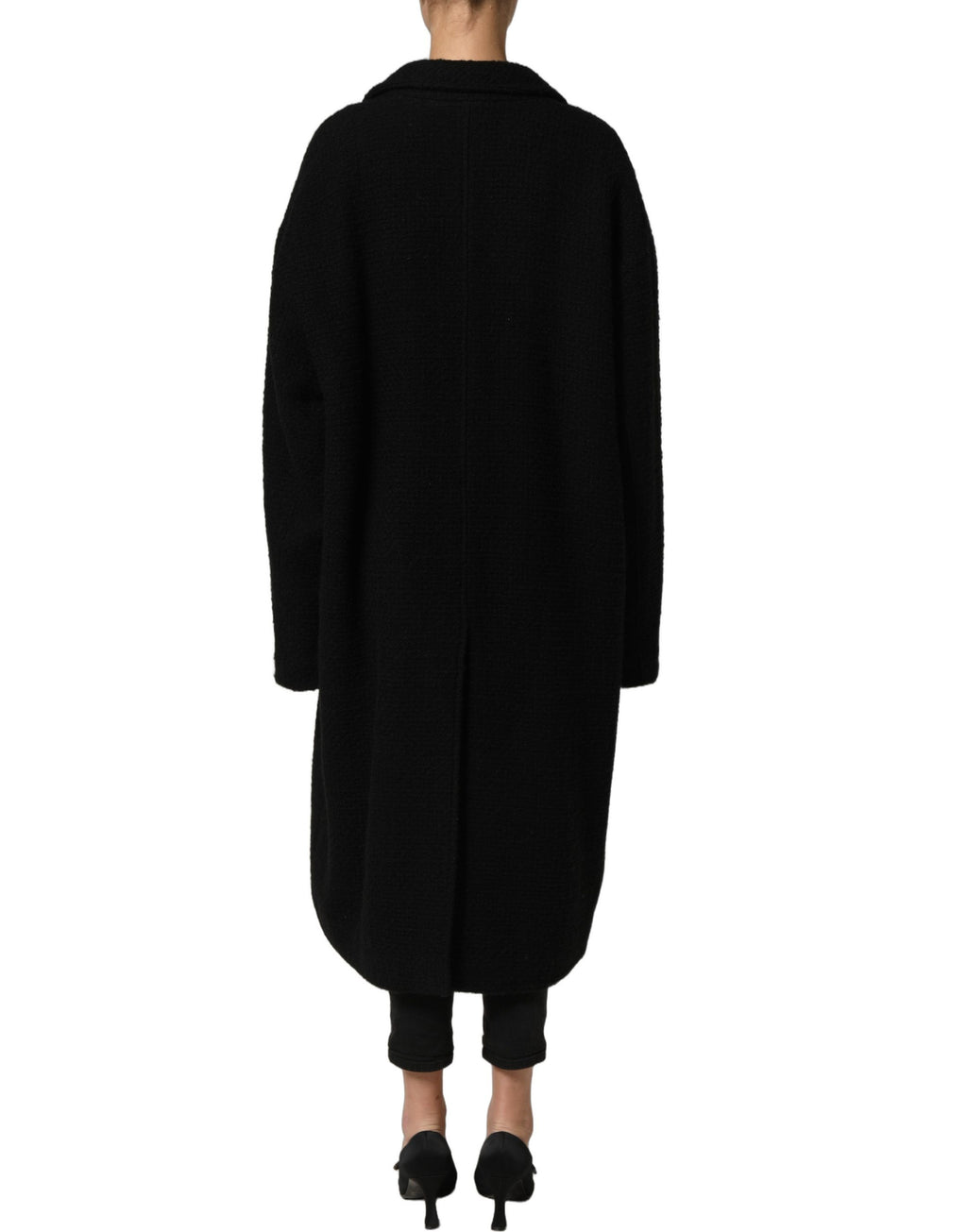 Dolce & Gabbana Black Double Breasted Men Trench Coat Jacket