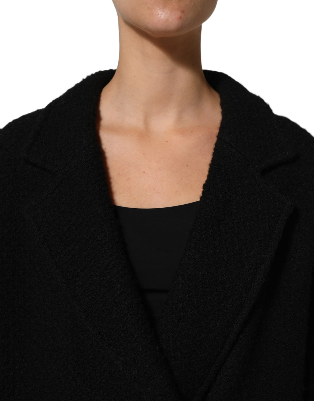 Dolce & Gabbana Black Double Breasted Men Trench Coat Jacket
