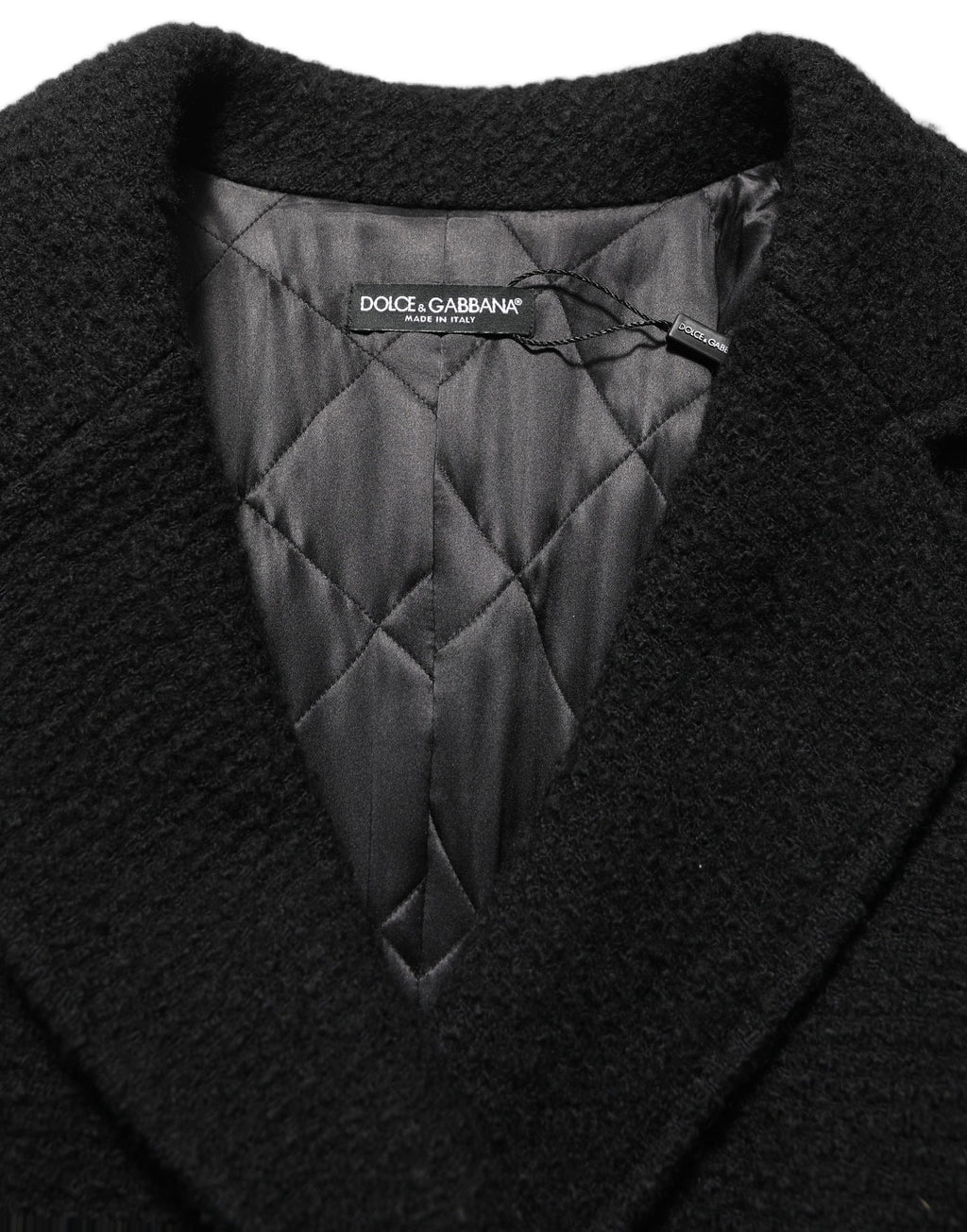 Dolce & Gabbana Black Double Breasted Men Trench Coat Jacket