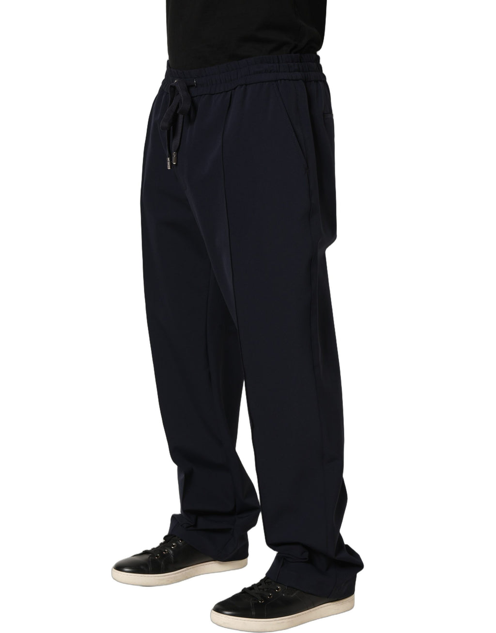 Dolce & Gabbana Dark Blue Drawstring Nylon Jogger Sweatpants Pants