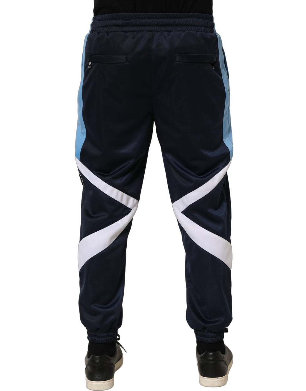 Dolce & Gabbana Blue White Drawstring Jogger Sweatpants Pants