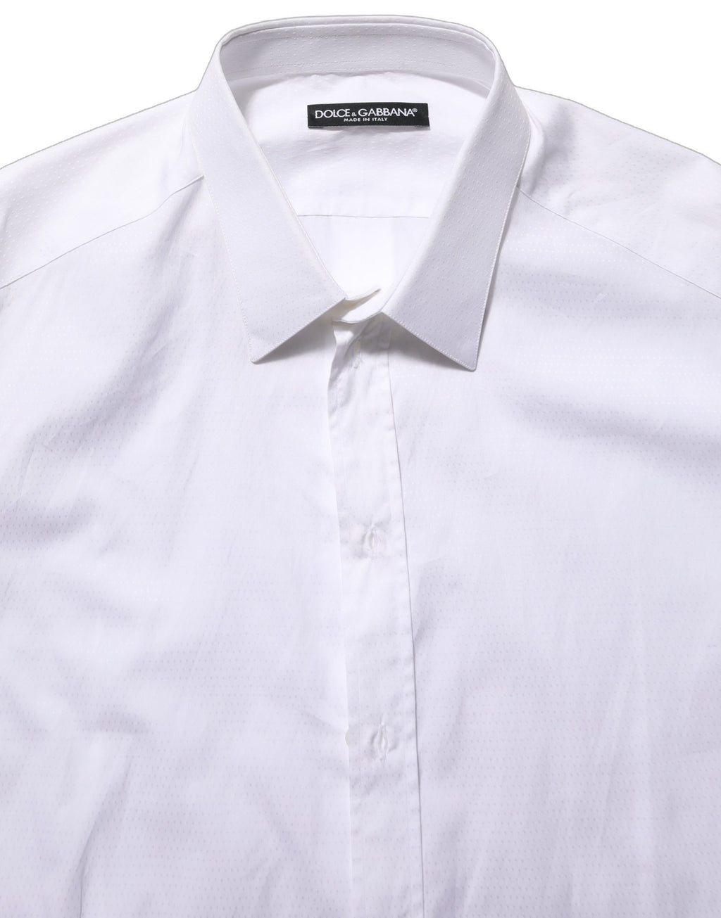 Dolce & Gabbana White Cotton Long Sleeves Men Dress Shirt