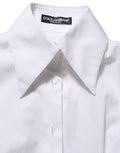Dolce & Gabbana White Collared Long Sleeves Dress Shirt Top