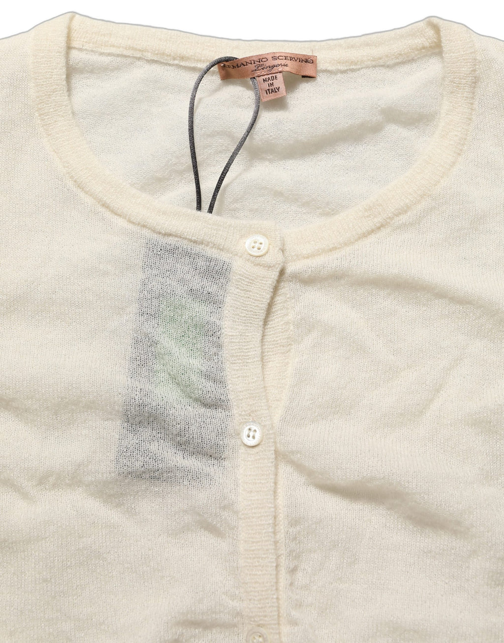 Ermanno Scervino White Knit Cropped Wool Cardigan Sweater