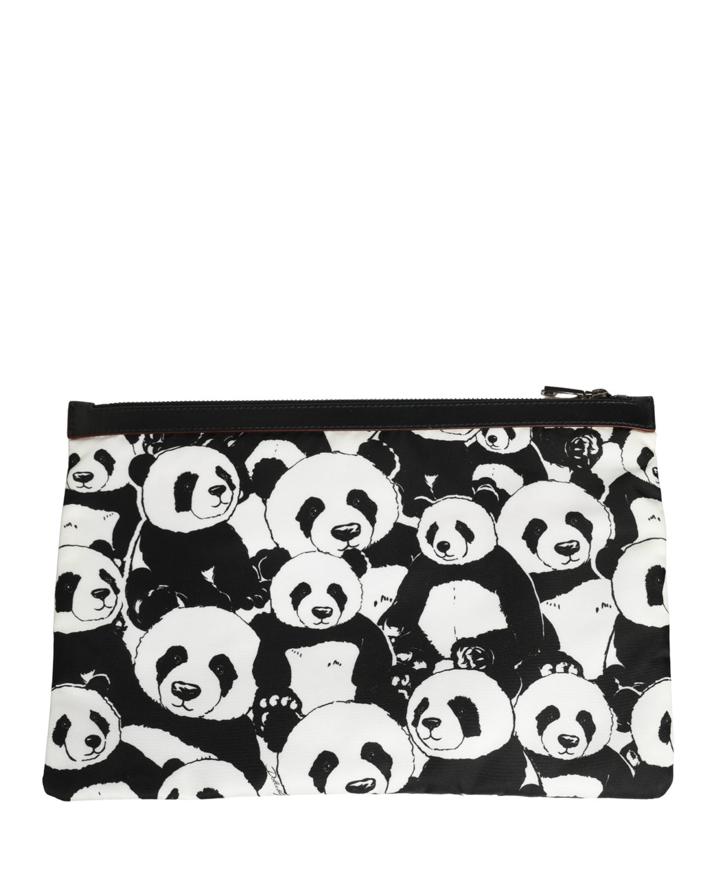 Dolce & Gabbana Black White Panda Print Nylon Clutch Men Pouch Borse Bag