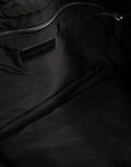Dolce & Gabbana Black White Striped Polyester Drawstring Backpack Men Bag