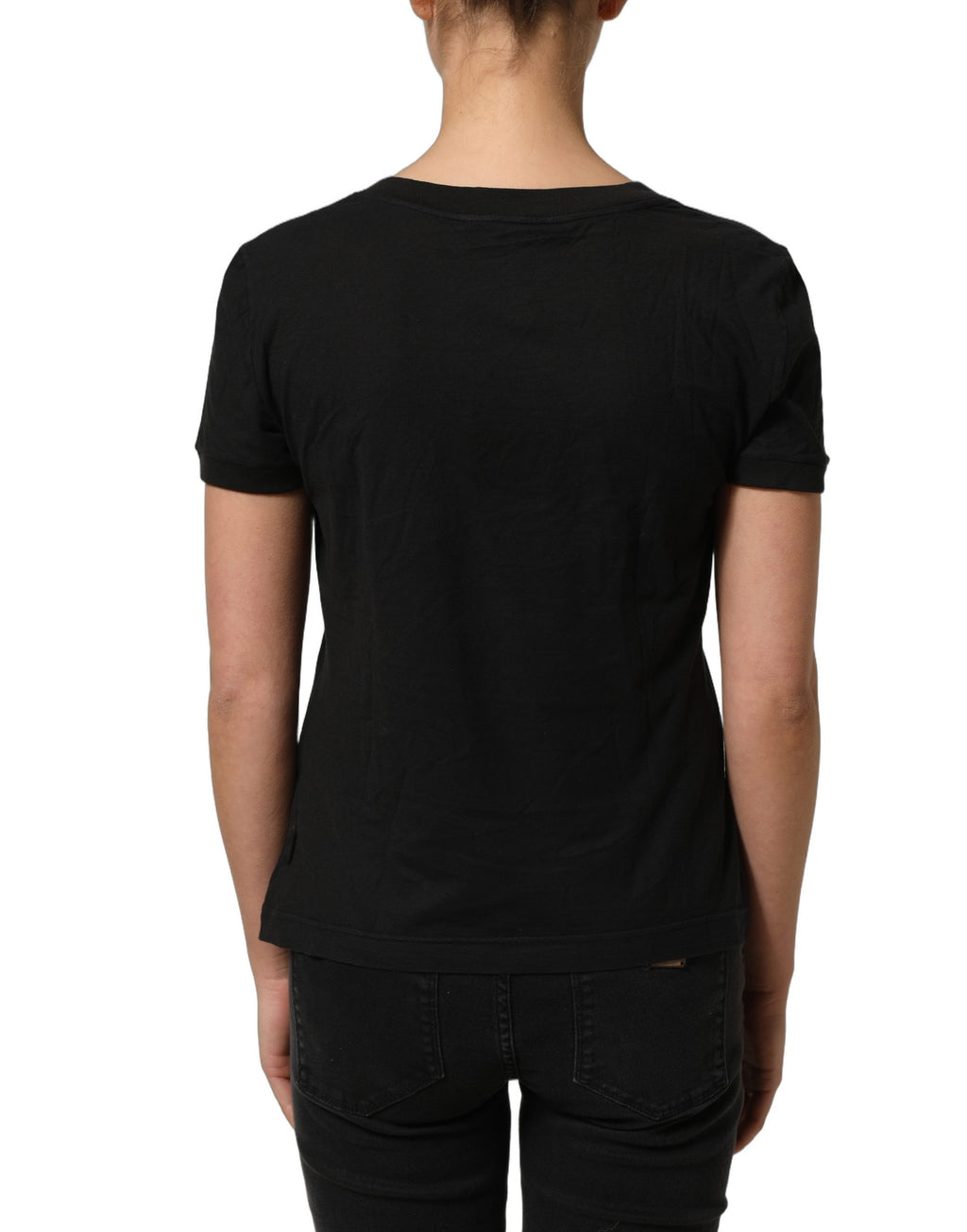 Dolce & Gabbana Black DG Logo Cotton Round Neck Tee T-shirt