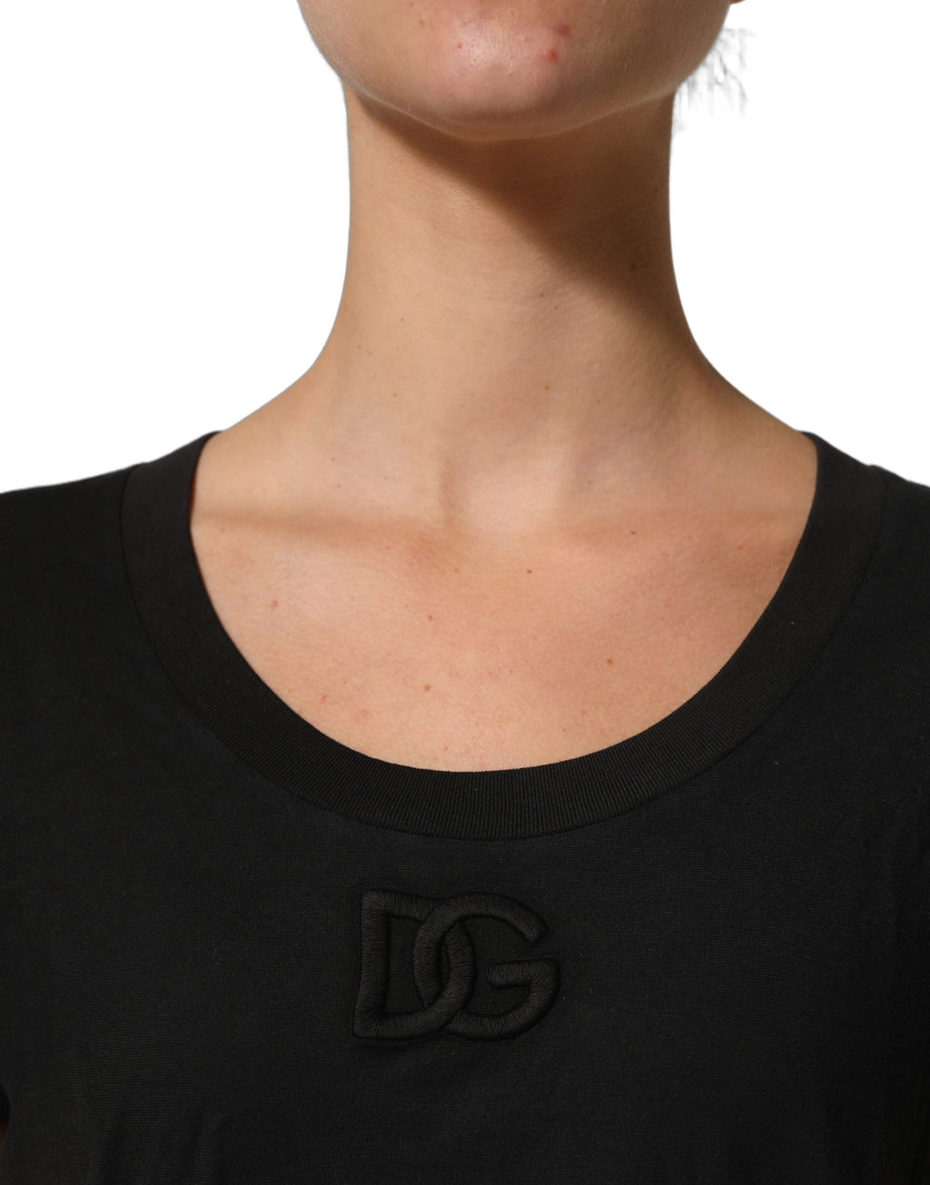 Dolce & Gabbana Black DG Logo Cotton Round Neck Tee T-shirt
