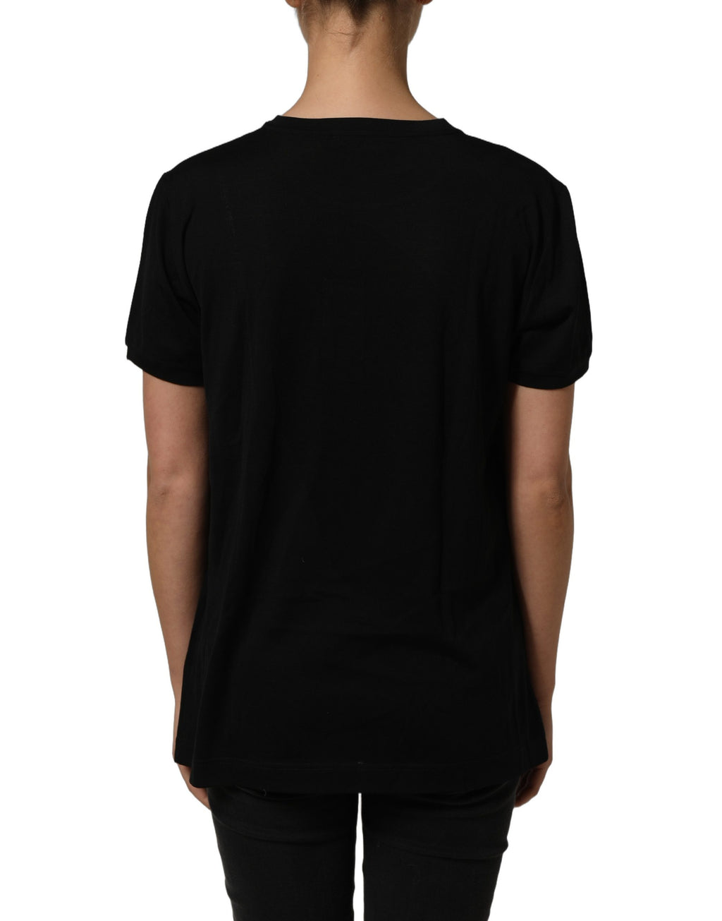 Dolce & Gabbana Black Wool Crew Neck Short Sleeves T-shirt