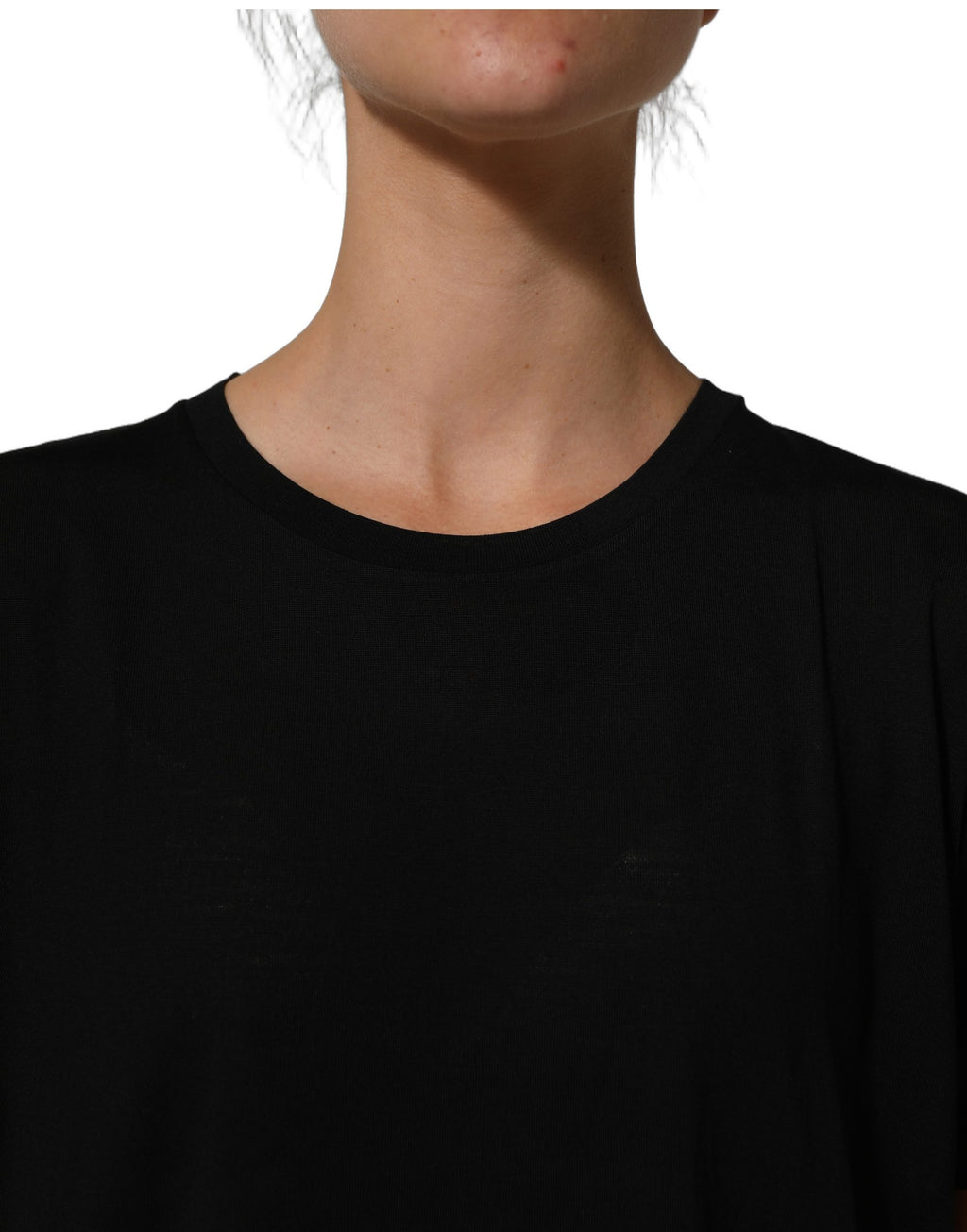 Dolce & Gabbana Black Wool Crew Neck Short Sleeves T-shirt