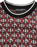 Dolce & Gabbana Red Logo Cotton Jacquard Sweatshirt Sweater