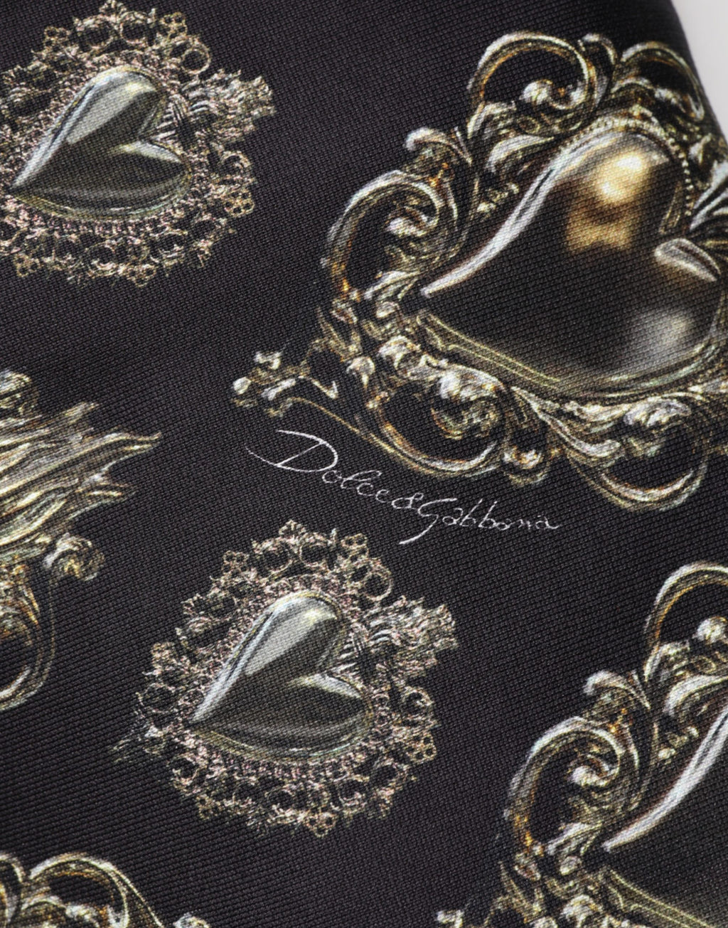 Dolce & Gabbana Black Sacred Heart Cotton Sweatshirt Sweater