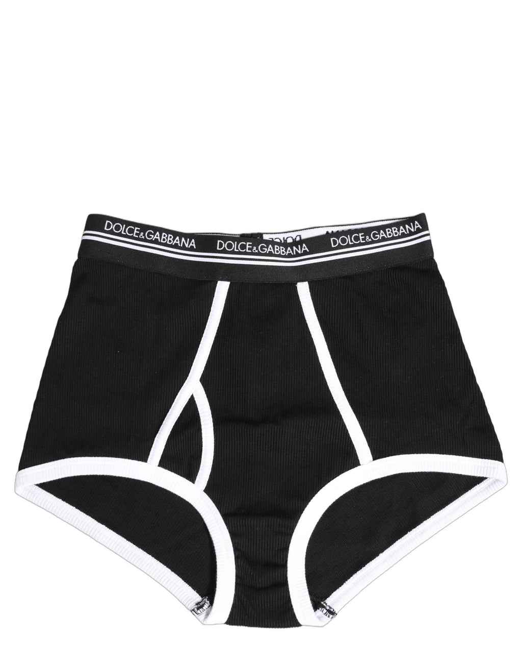 Dolce & Gabbana Black White Logo Waistband Coulotte Panty Underwear