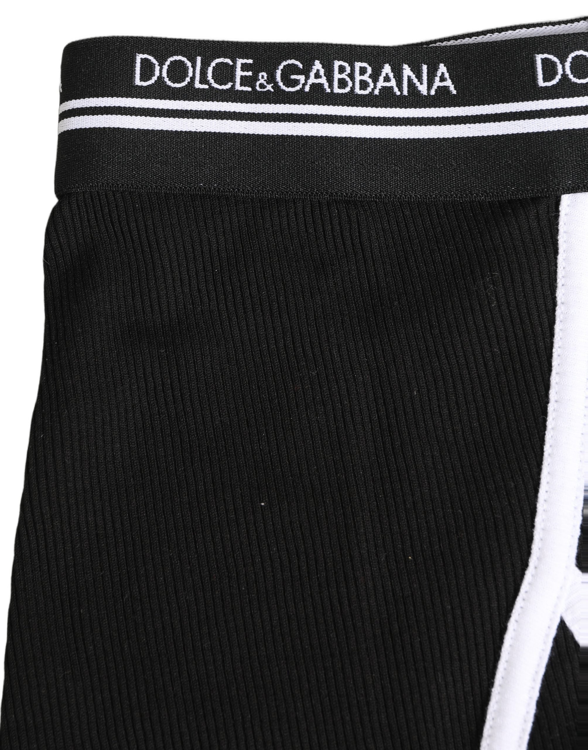 Dolce & Gabbana Black White Logo Waistband Coulotte Panty Underwear