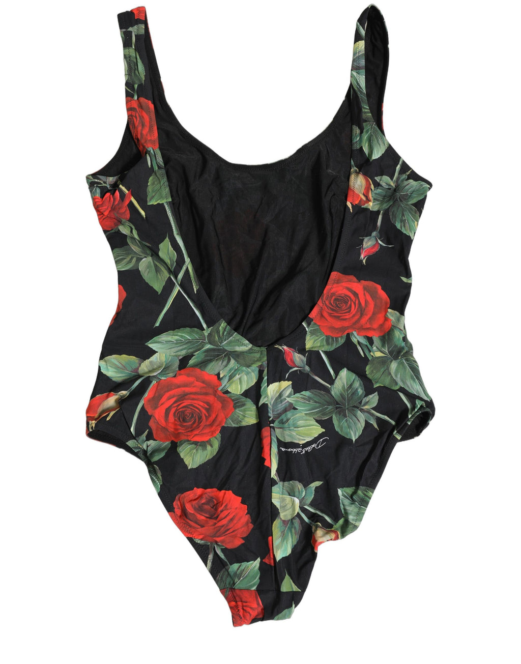 Dolce & Gabbana Black Floral Print One Piece Swimsuit Swimwear