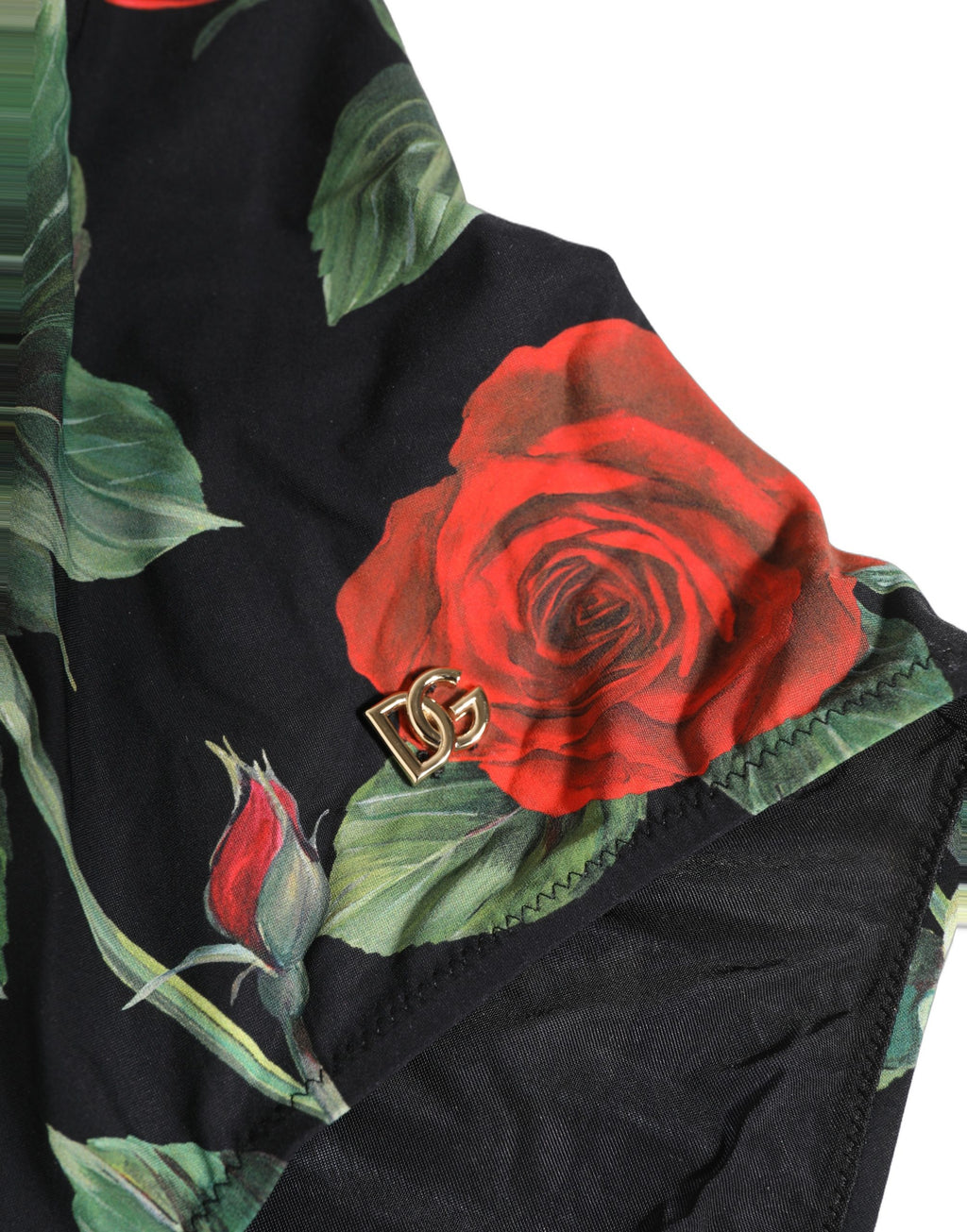 Dolce & Gabbana Black Floral Print One Piece Swimsuit Swimwear