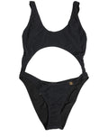 Dolce & Gabbana Black Cutout Logo One Piece Swimsuit Swimwear