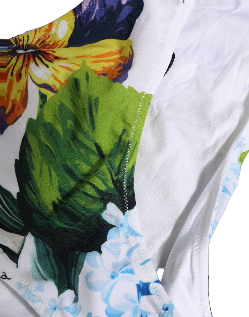 Dolce & Gabbana White Floral Bandeau Brief Two Piece Swimwear