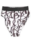 Dolce & Gabbana White Black Graphic Logo High Brief Underwear