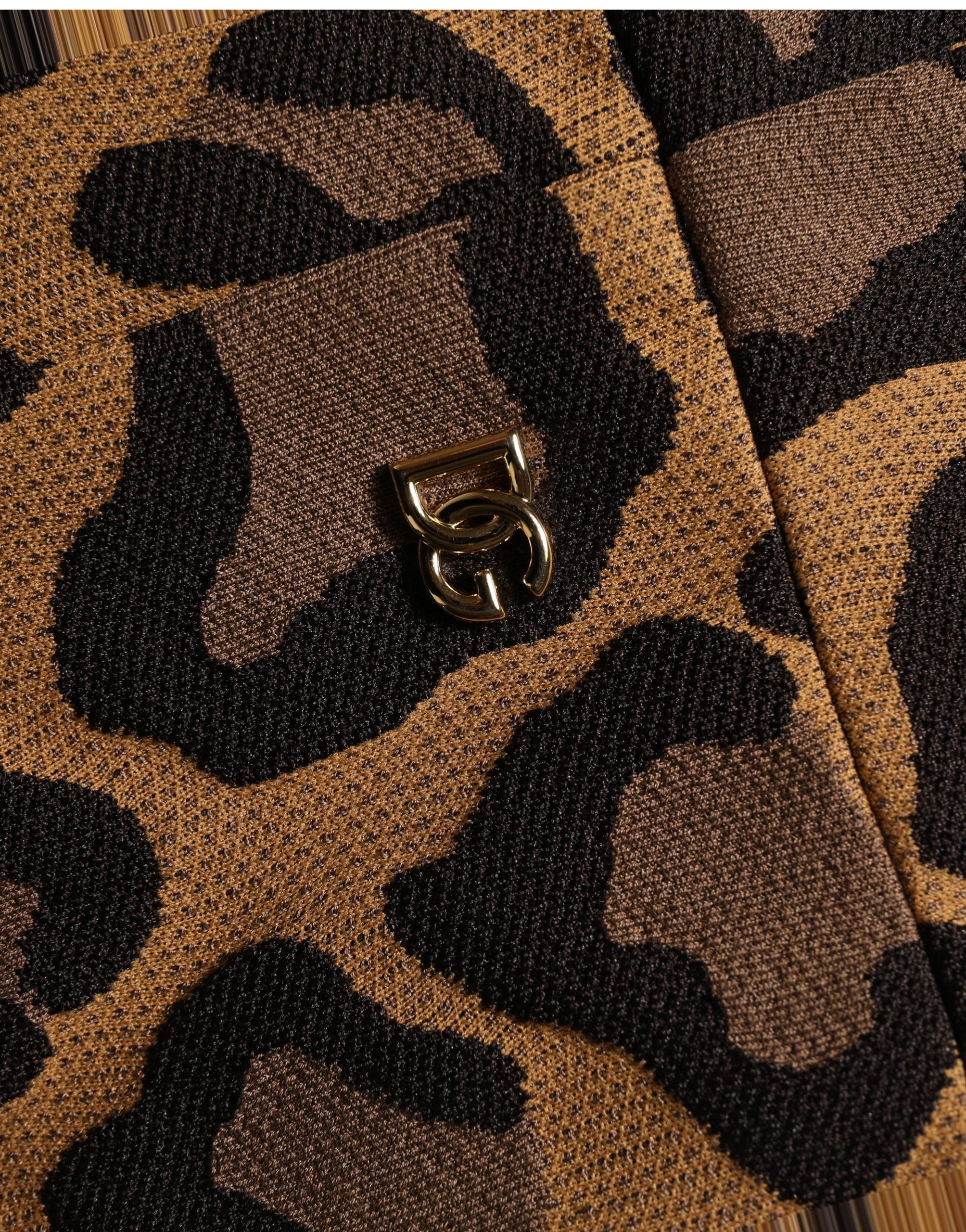 Dolce & Gabbana Brown LeopardPrint Flared A-line Mini Dress