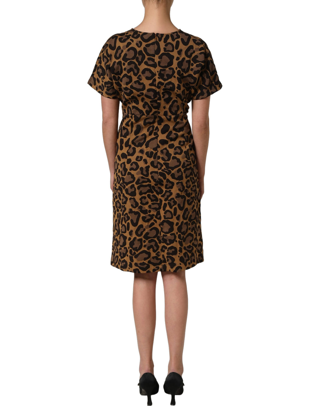 Dolce & Gabbana Brown LeopardPrint Flared A-line Mini Dress