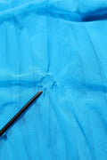 Dolce & Gabbana Blue Nylon Pleated Chiffon CutOut Gown Dress
