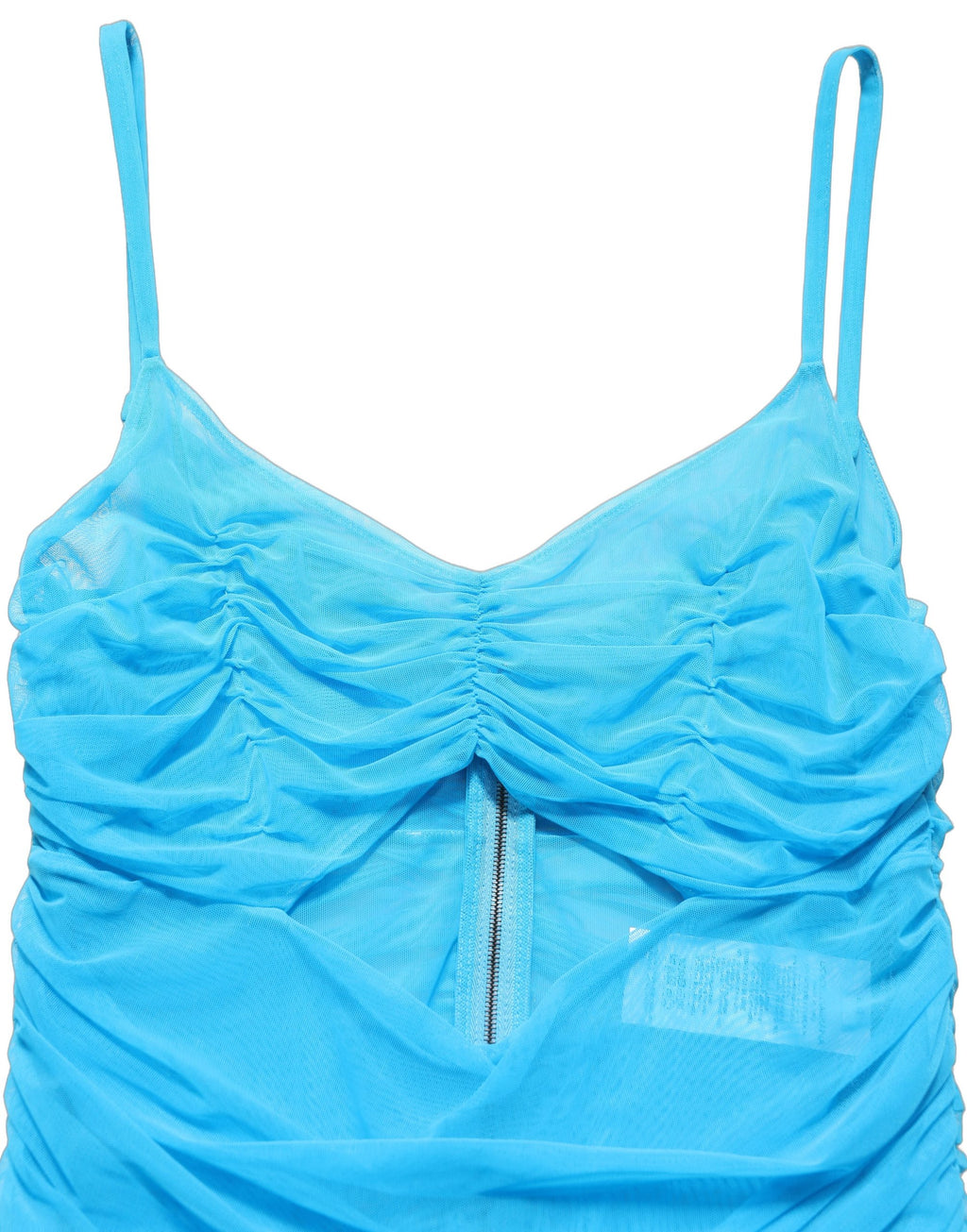 Dolce & Gabbana Blue Nylon Pleated Chiffon CutOut Gown Dress