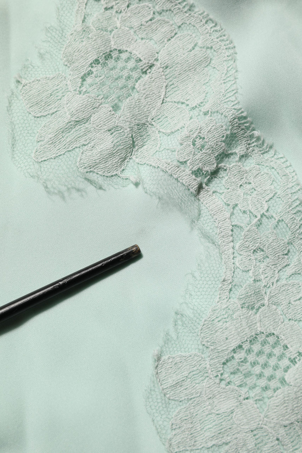 Dolce & Gabbana Mint Green Silk Lace Trim Abaya Maxi Dress