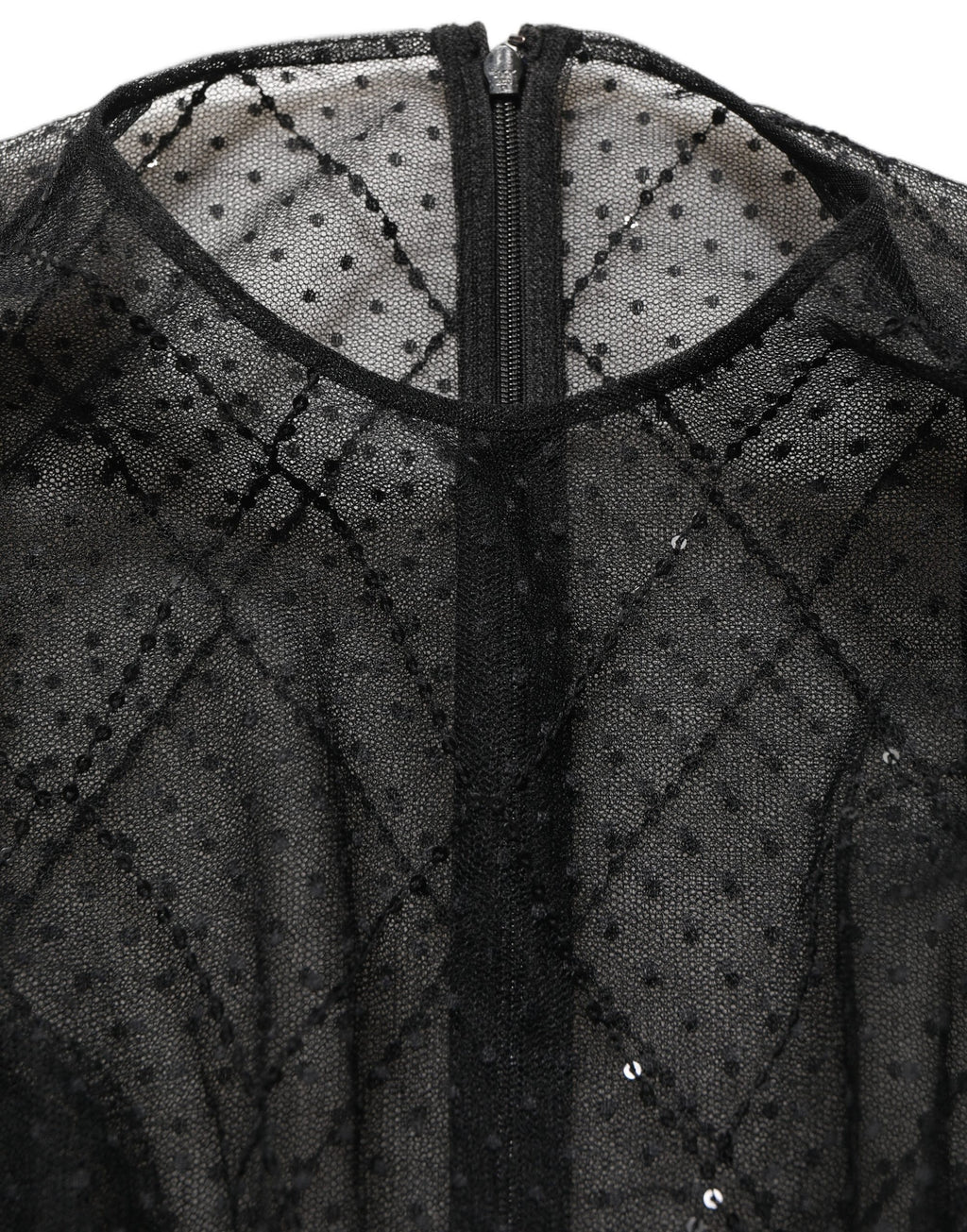 Dolce & Gabbana Black Mesh Lace Long Sleeved Maxi Gown Dress