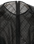 Dolce & Gabbana Black Mesh Lace Long Sleeved Maxi Gown Dress