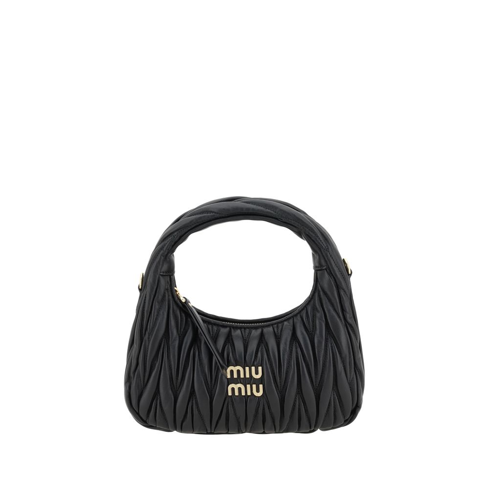 Miu Miu Black Calf Leather Bos Taurus Shoulder Bag