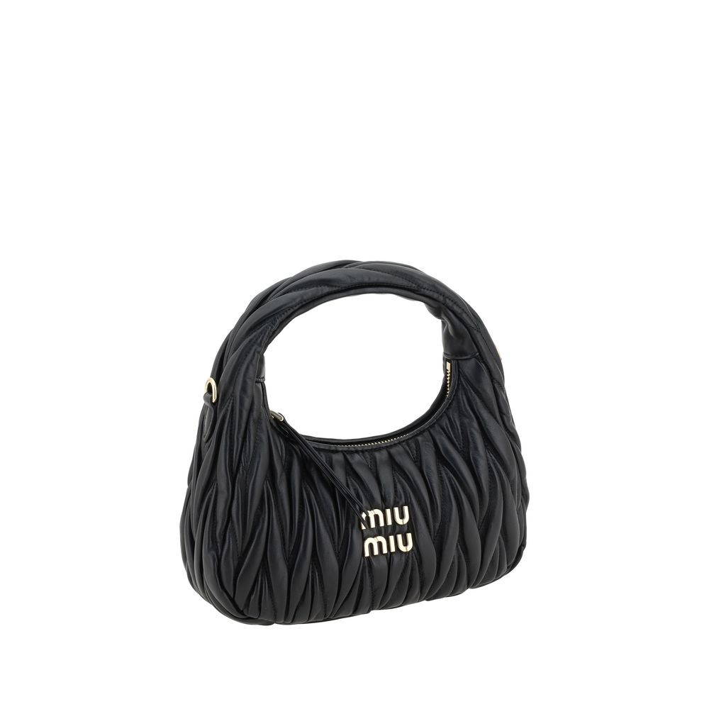 Miu Miu Black Calf Leather Bos Taurus Shoulder Bag