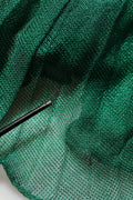 Dolce & Gabbana Metallic Green Sleeveless Plissé Gown Dress