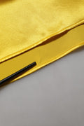 Dolce & Gabbana Yellow Silk Collared Button Down Maxi Dress