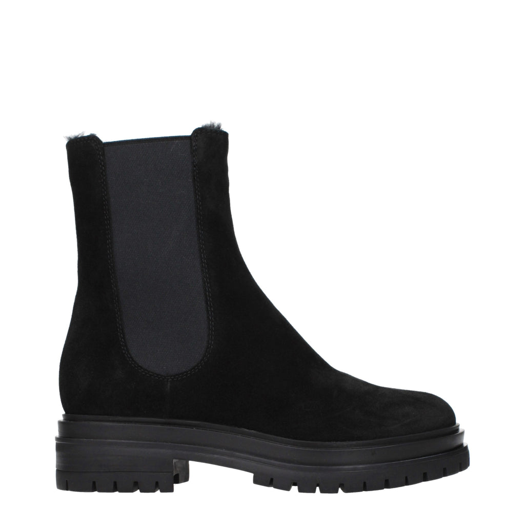 Gianvito Rossi Black Leather Ankle Boots
