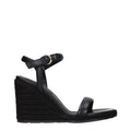 Gianvito Rossi Black Leather Wedge Sandals