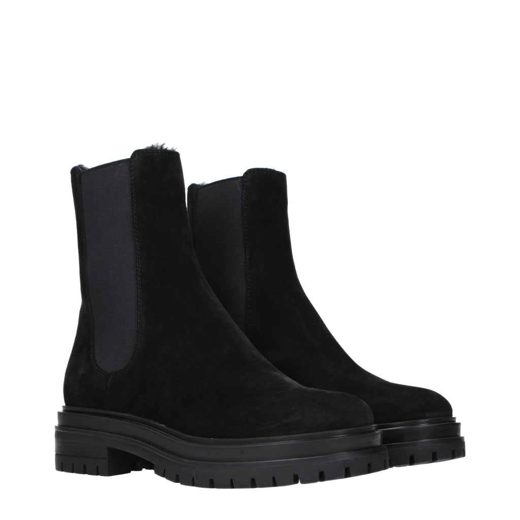 Gianvito Rossi Black Leather Ankle Boots