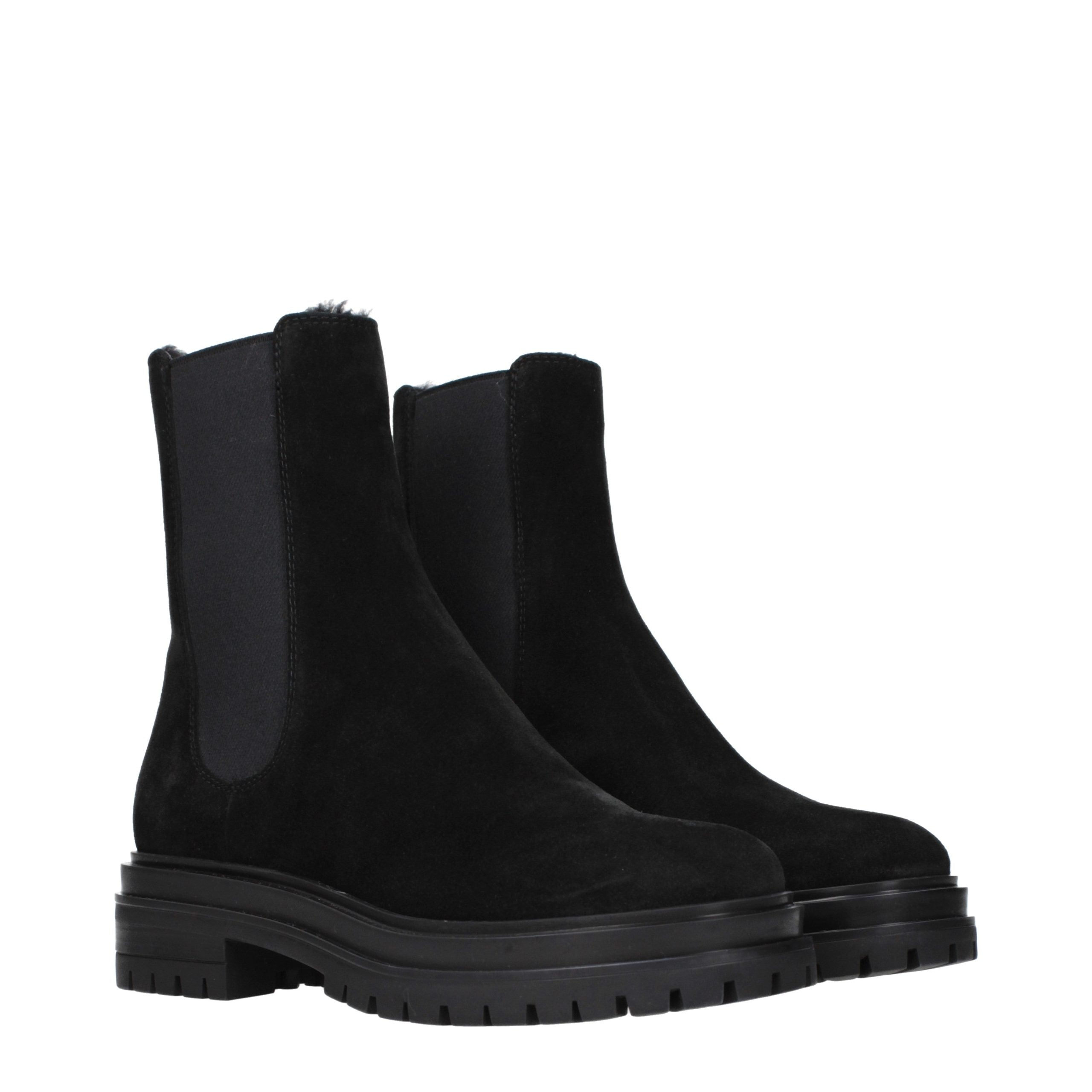 Gianvito Rossi Black Leather Ankle Boots