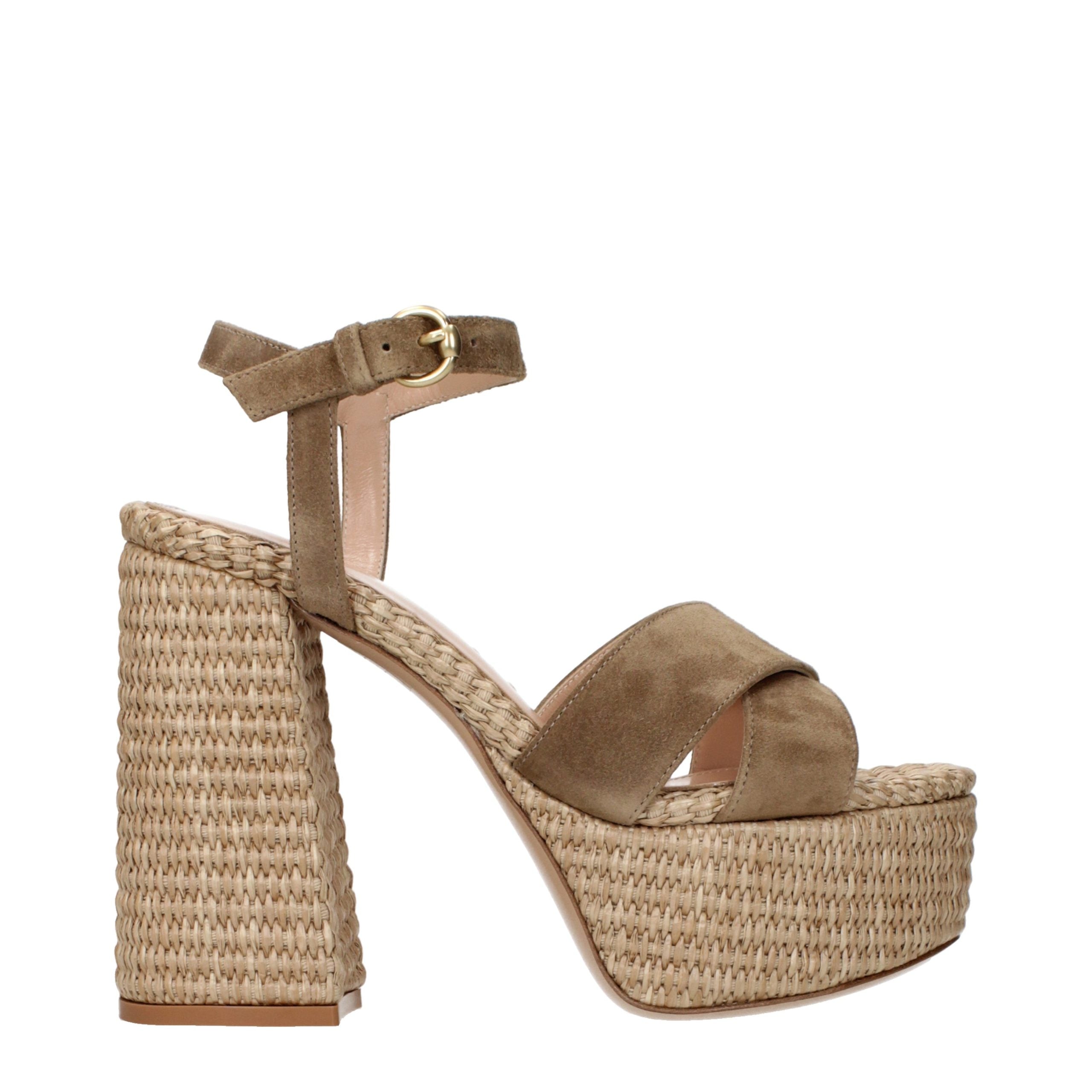 Gianvito Rossi Brown Leather Platform Sandals