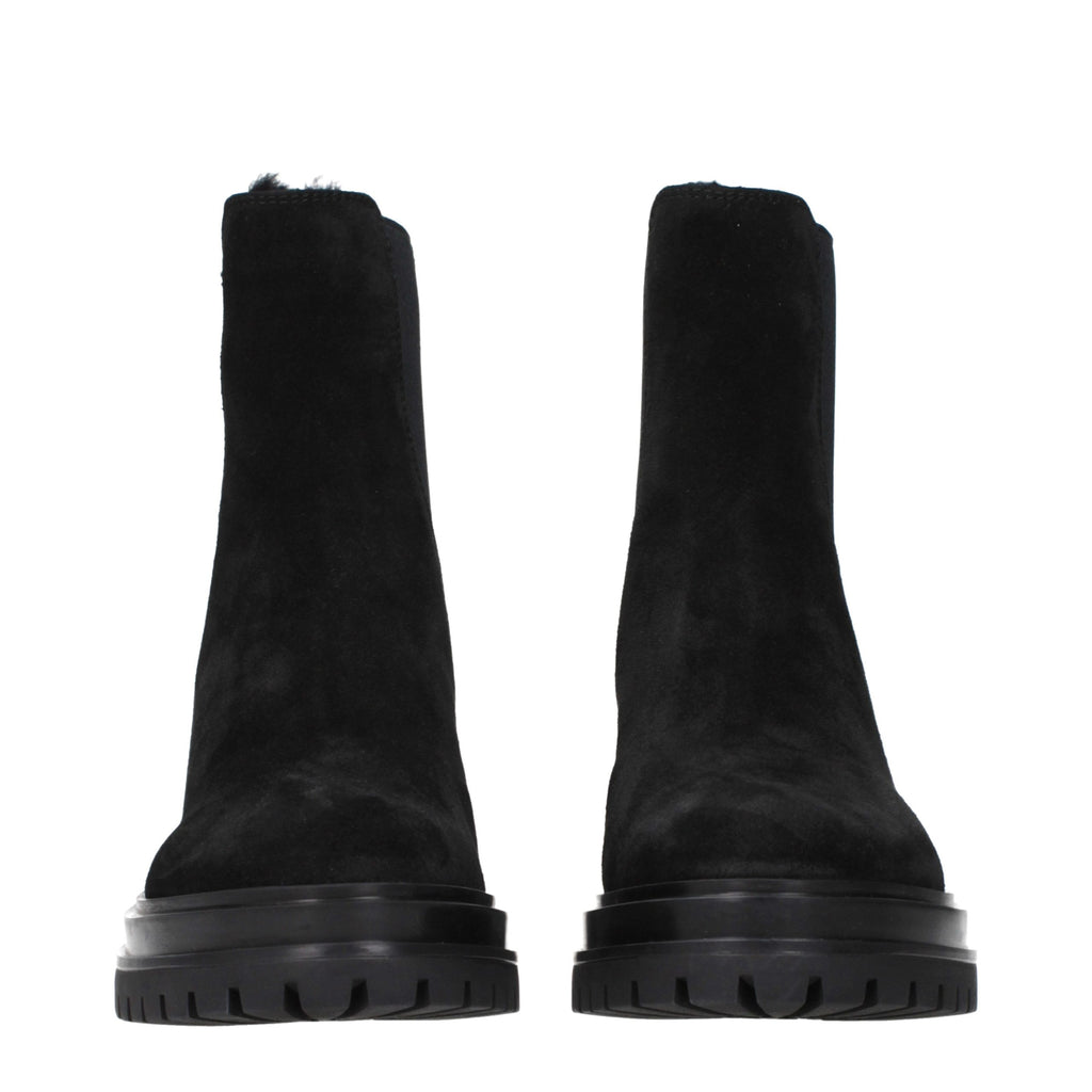 Gianvito Rossi Black Leather Ankle Boots
