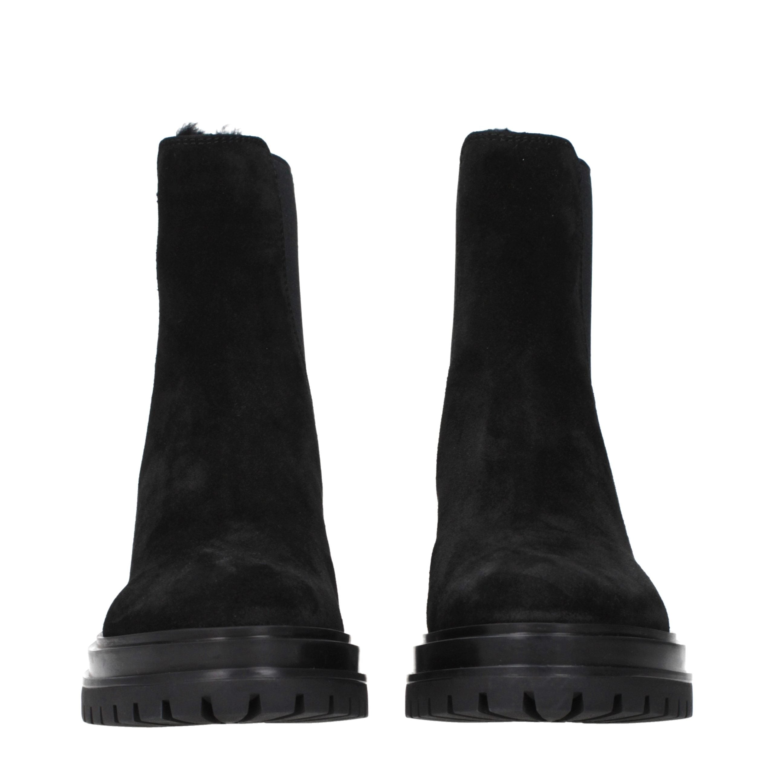 Gianvito Rossi Black Leather Ankle Boots