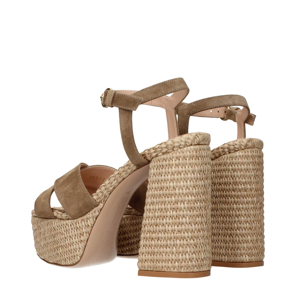 Gianvito Rossi Brown Leather Platform Sandals