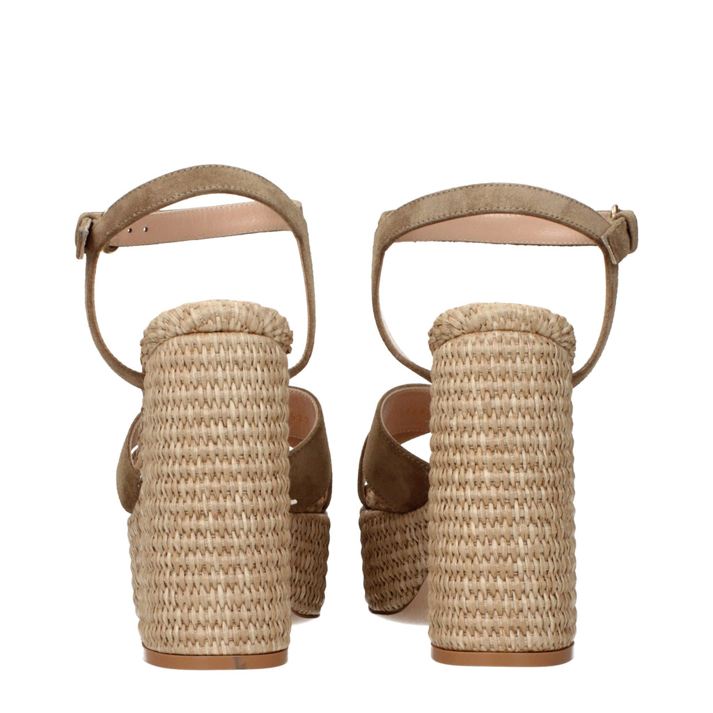 Gianvito Rossi Brown Leather Platform Sandals