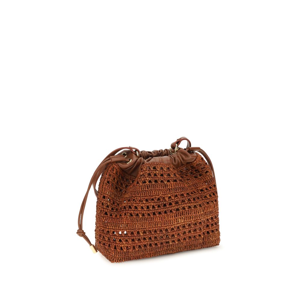 Chloé Brown Raffia Shoulder Bag