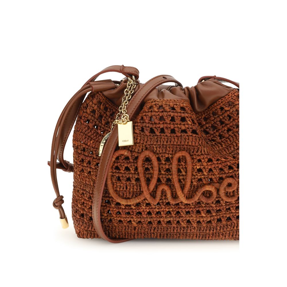 Chloé Brown Raffia Shoulder Bag