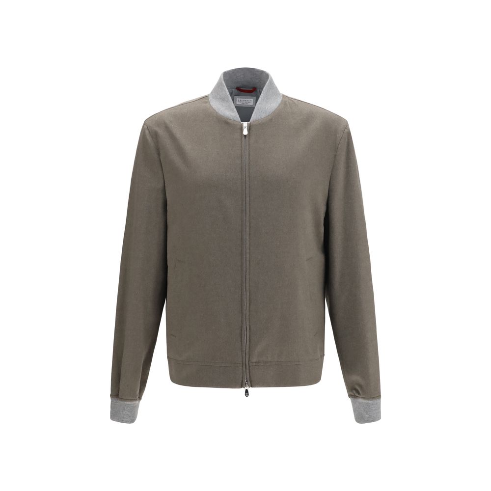 Brunello Cucinelli Bicolor Cashmere Bomber