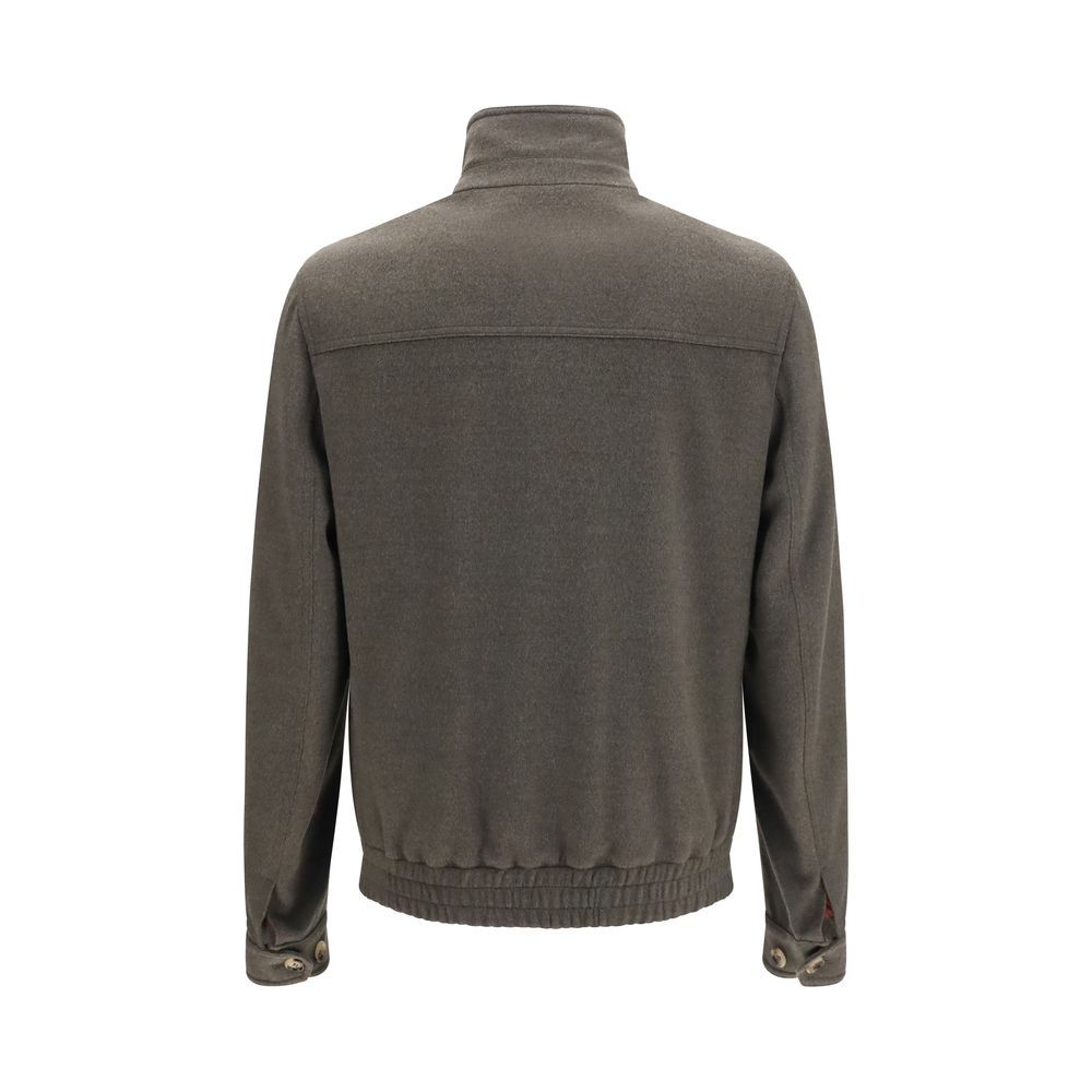 Brunello Cucinelli Gray Wool Oves Aries Full-Length Jacket