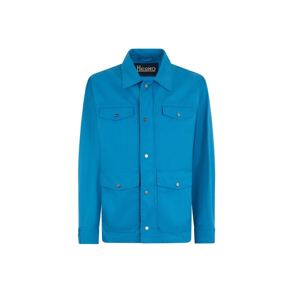 Herno Blue Cotton Shell Jacket