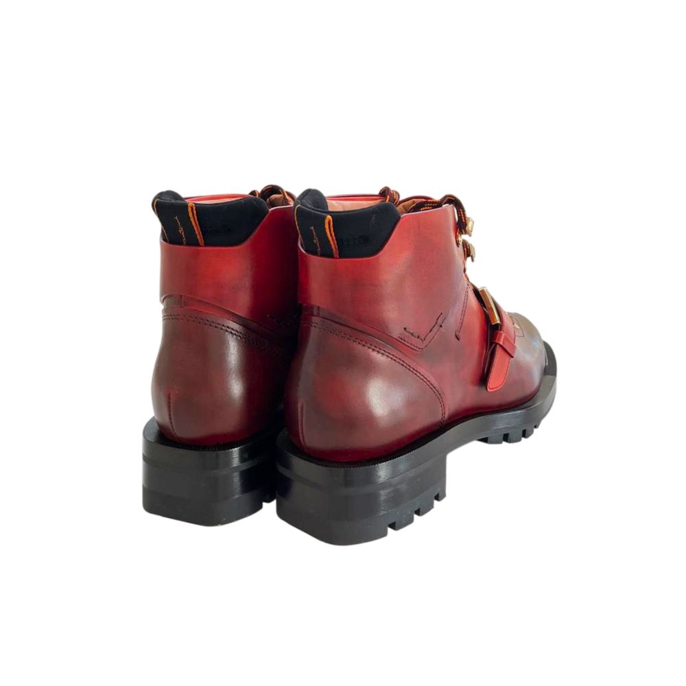 Santoni Red Leather Women Boot